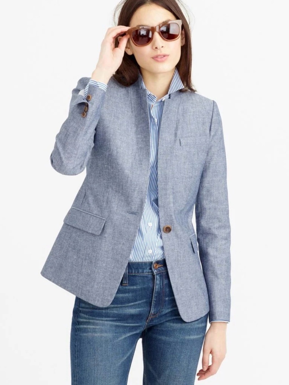 J.Crew Women's Blue Regent Blazer In Chambray NWT